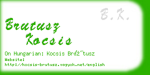 brutusz kocsis business card